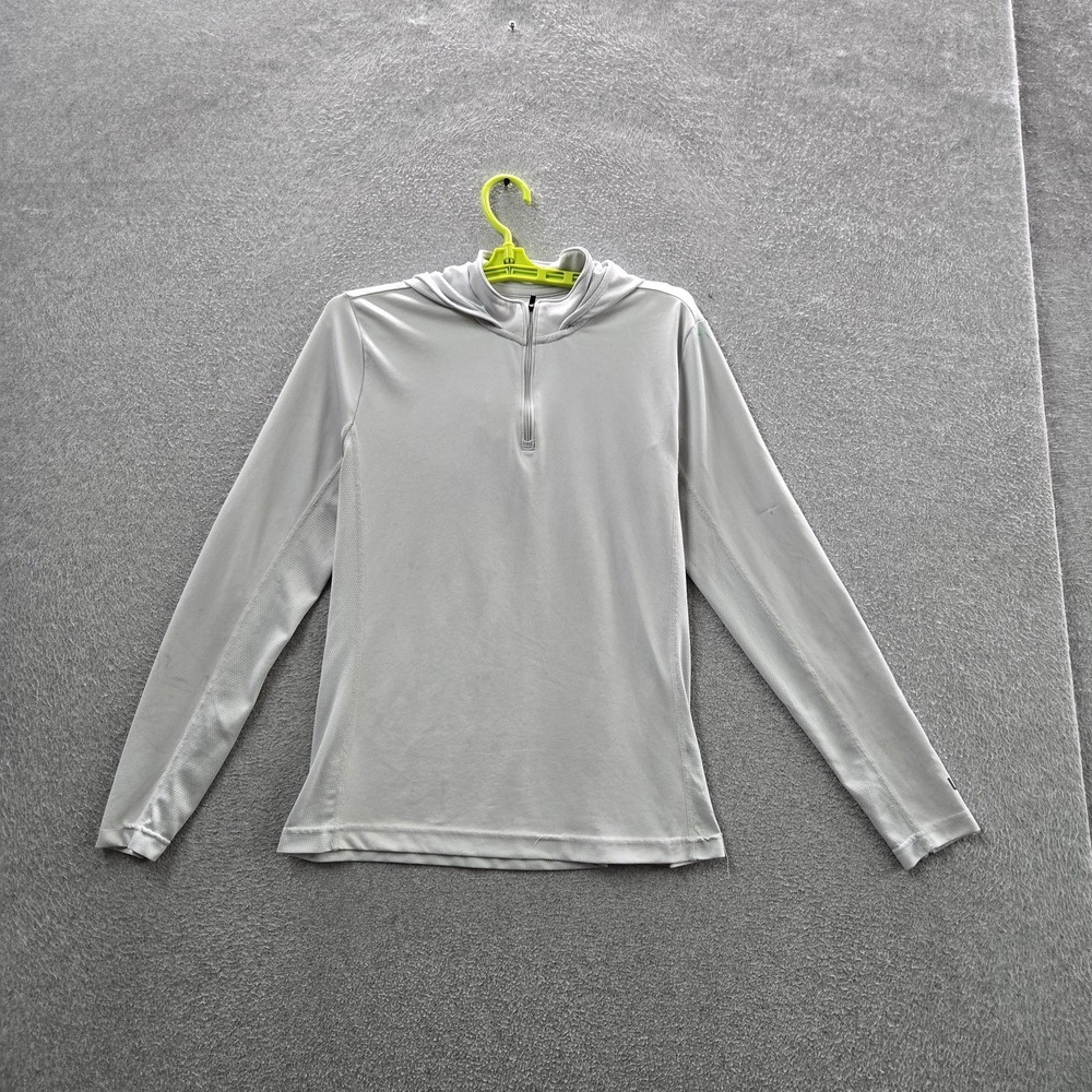 Huk Men Activewear Top L Gray‎ Quarter Zip Zipper Long Sleeve